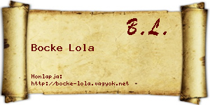 Bocke Lola névjegykártya